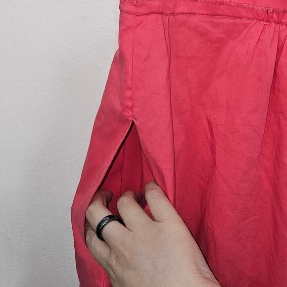 BCBG Maxazria Pink Coral Mini Dress Size Medium Applique Cotton Blend Stretch - Picture 6 of 9